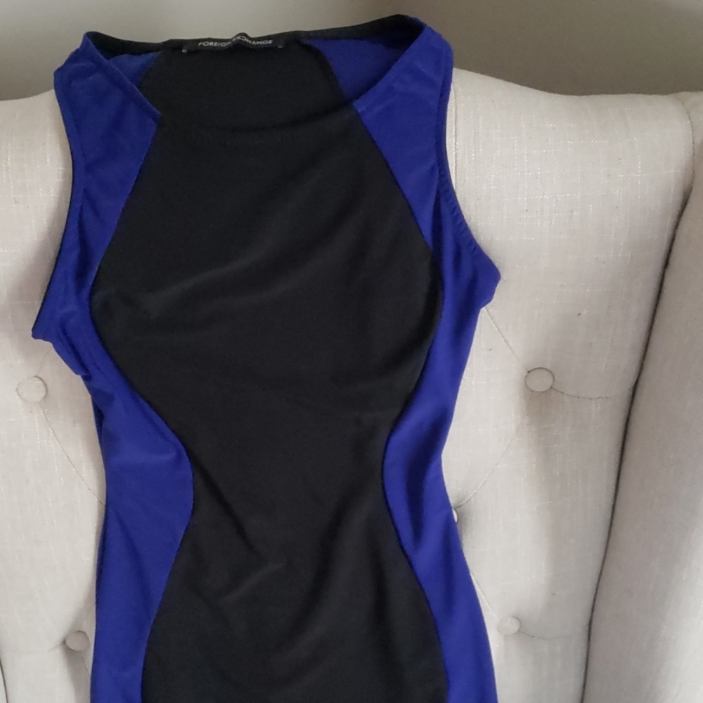 Blacks and blue mini dress